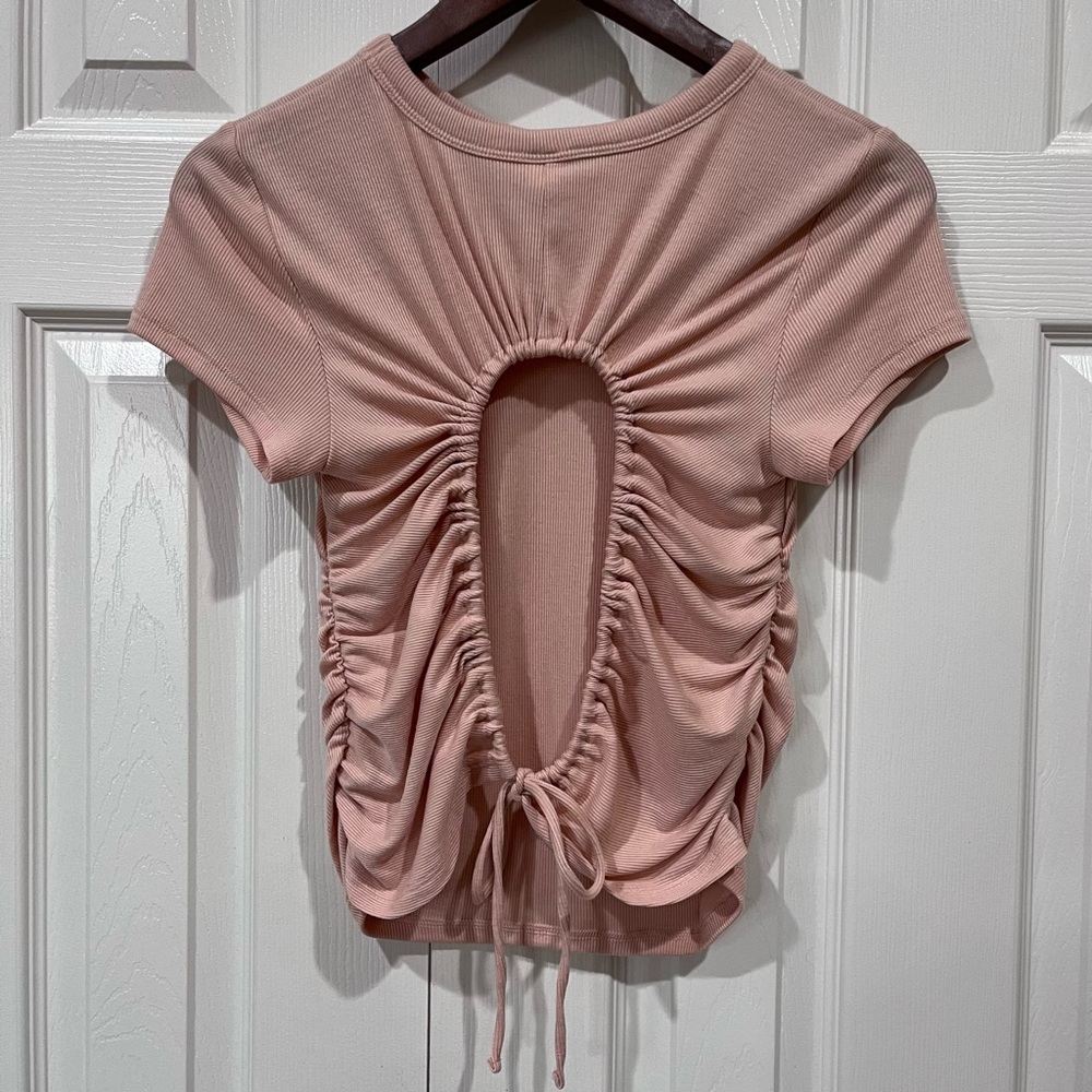 Old Navy Open Back Ultralite Ribbed Tee Sz S
